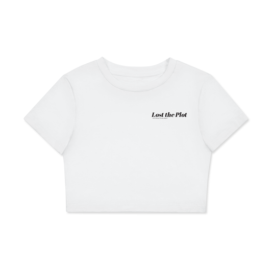 Women are the Answer Fitted Crop White Tee