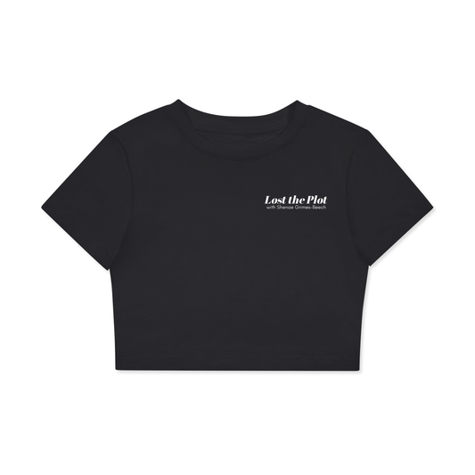 Women are the Answer Fitted Crop Black Tee