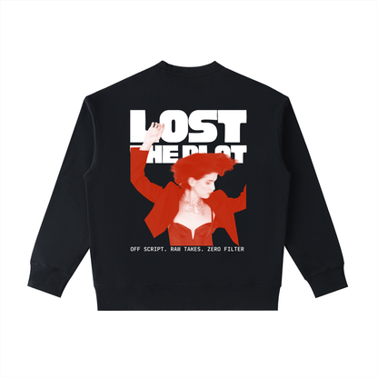 Lost the Plot Patch Pocket Black Crewneck Sweatshirt
