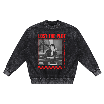 Lost the Plot Snow Washed Hand-Frayed Sweatshirt