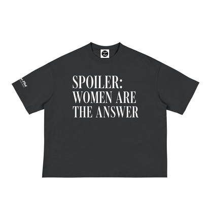 Women are the Answer Classic Loose Boxy Black Tee